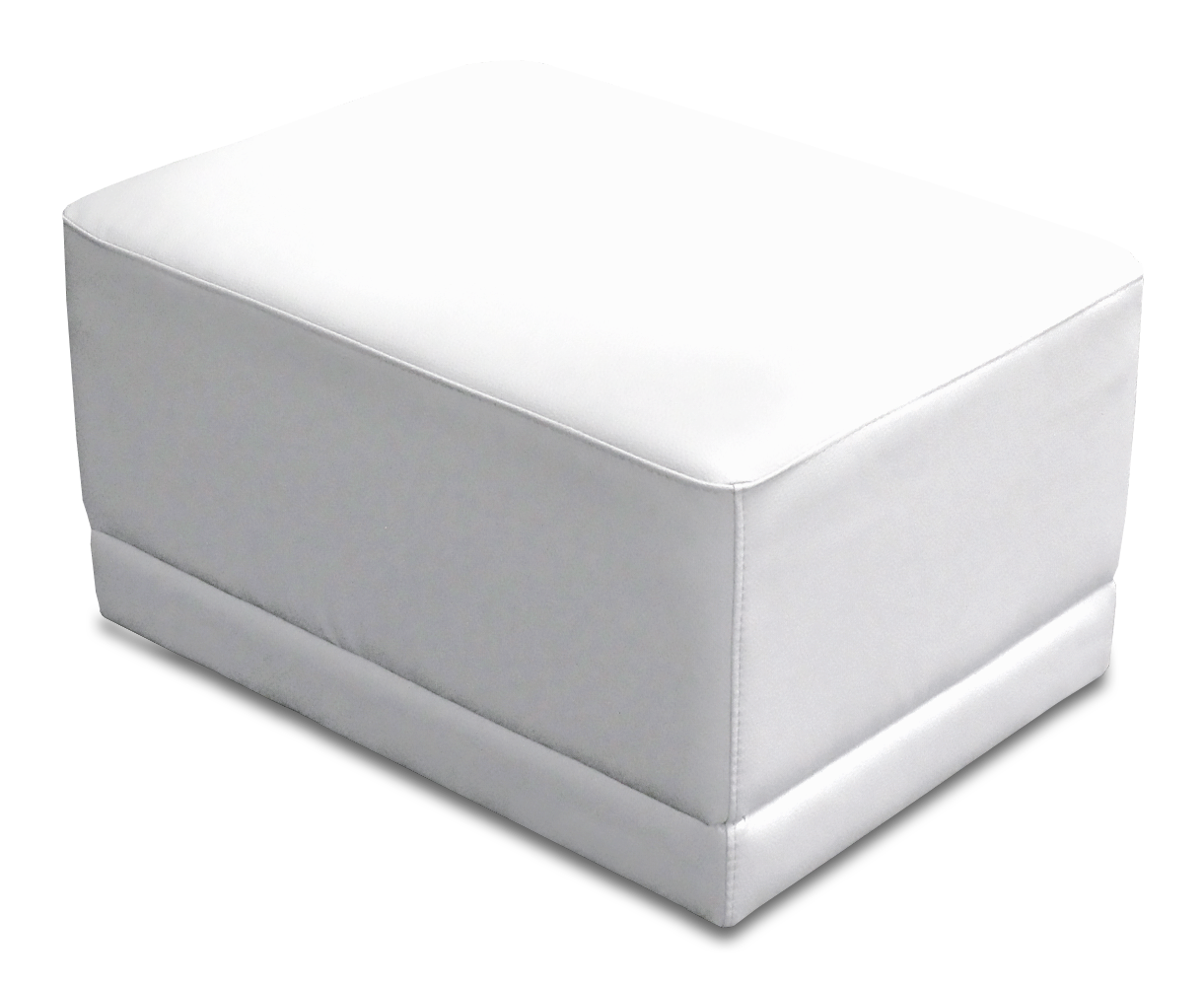 White Leather Ottoman In The Event Premier Event Rentals