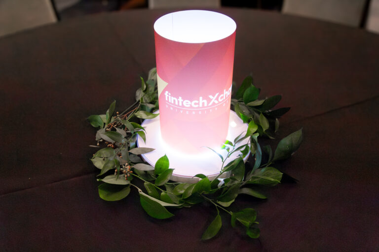 fintech xchange led centerpiece florals led glow