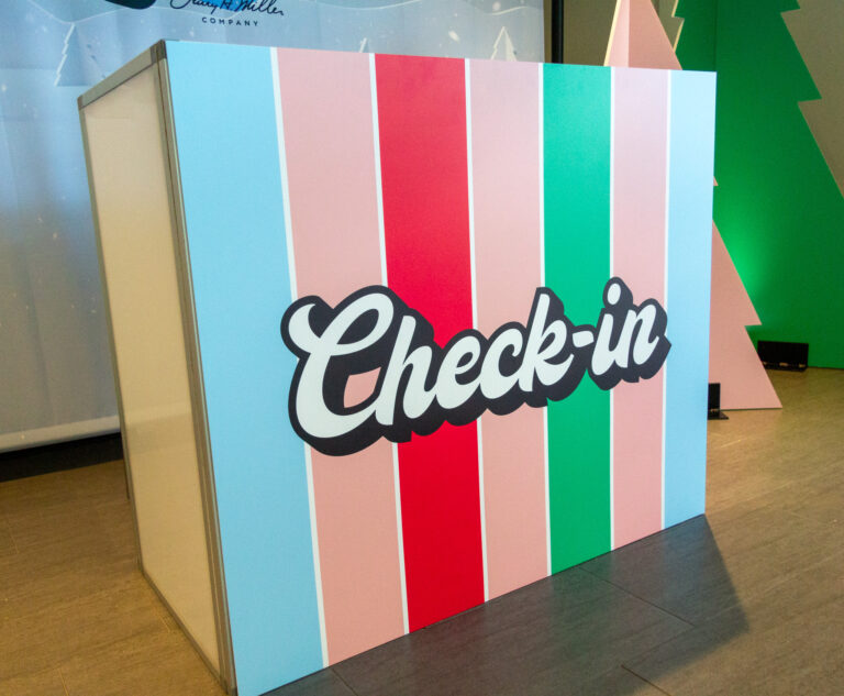 Registration Services Custom Signage Seasonal Event Decor Themed Event Decor Custom Event Themes Creative Event Themes Seasonal Themed Event Rentals Holiday Party Themes