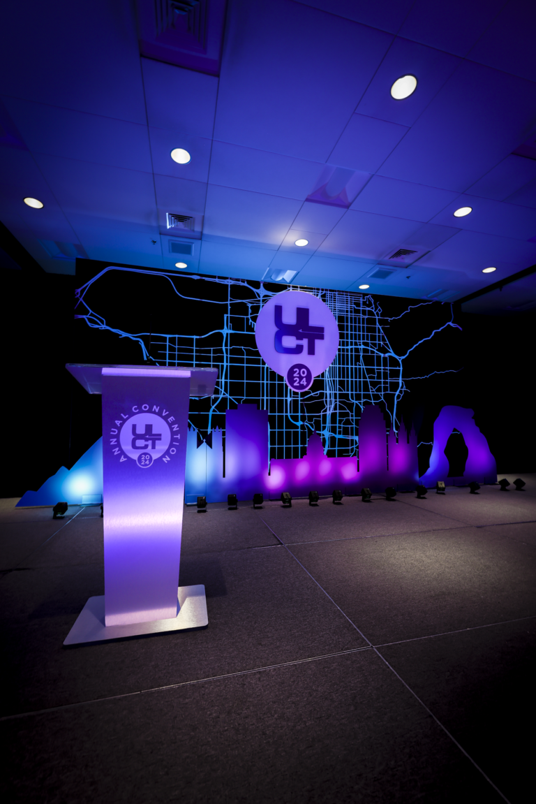 Stage Lighting Rentals and Event Lighting Rentals for UCFT 2024 Annual Convention stage setup in Utah by In The Event