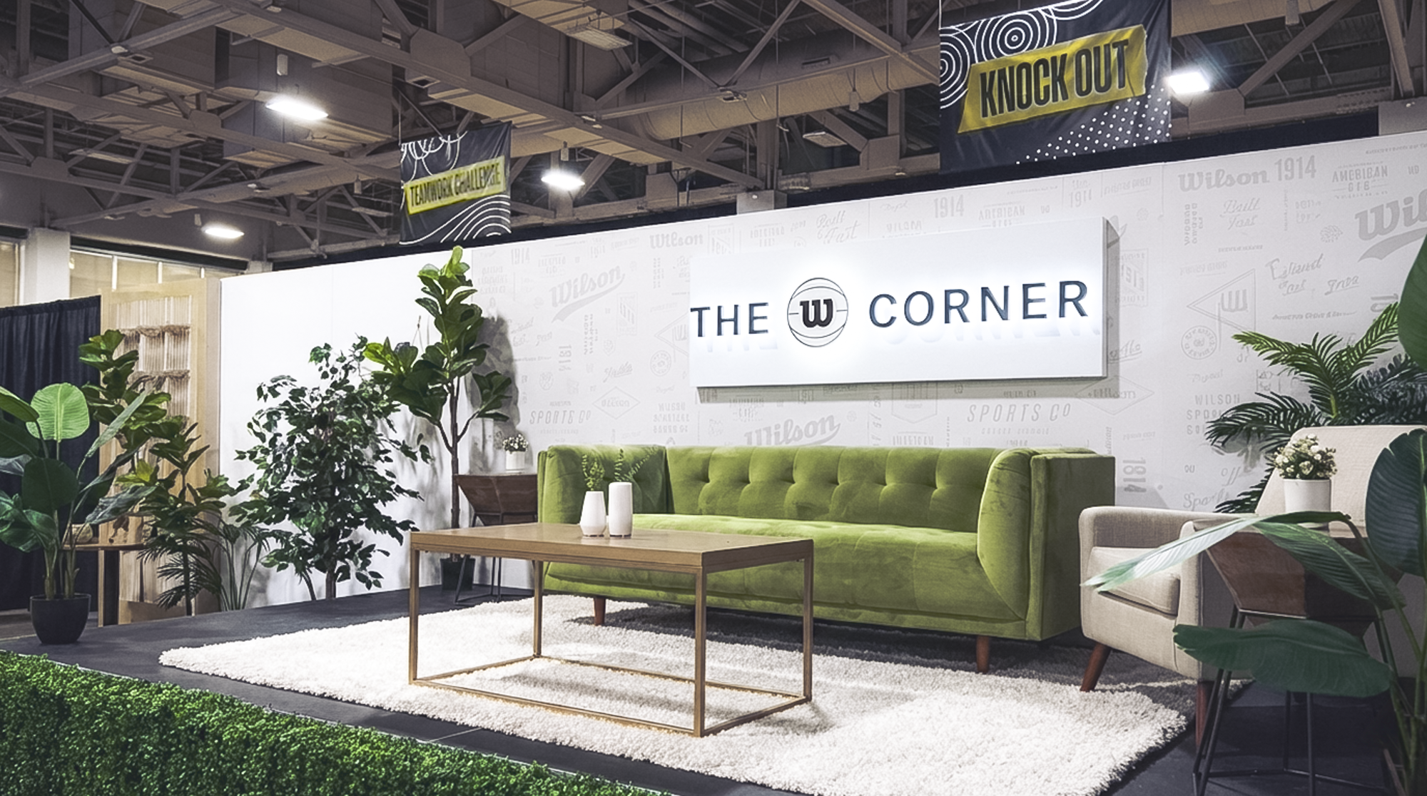 Event Furniture Rentals supporting Wilson Sporting Goods The Corner booth at Salt Palace Convention Center in Salt Lake City, Utah by In The Event