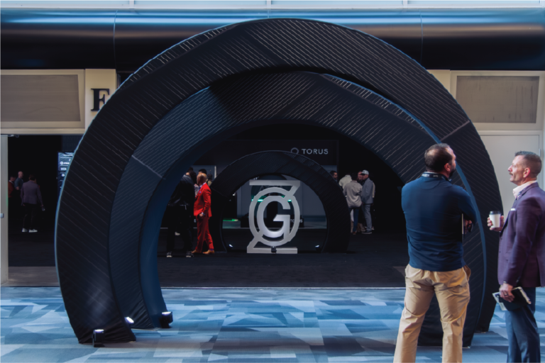 Custom graphics arch photo op with custom foam logo for 47G Zero Gravity Summit Salt Lake City Utah by In The Event