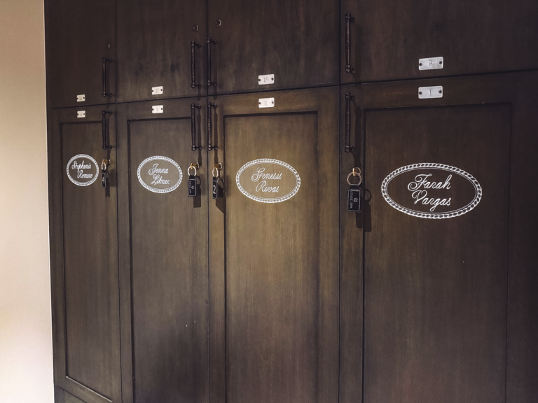 Custom branded locker graphics for Maybelline New York Peak Body Experience at Blue Sky Lodge in Utah by In The Event