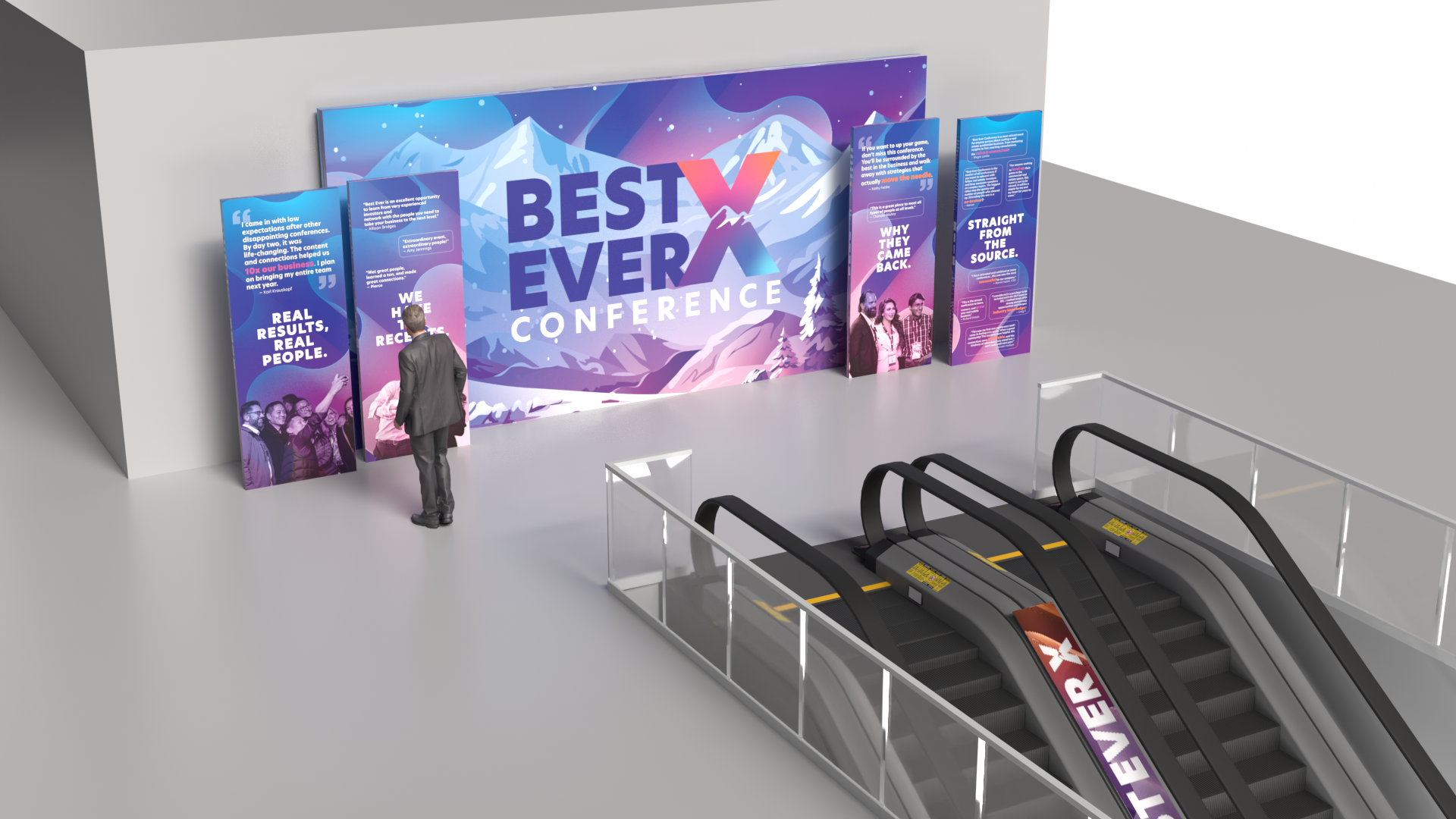 Best Ever Conference 2026 — approved show entrance render, view 2