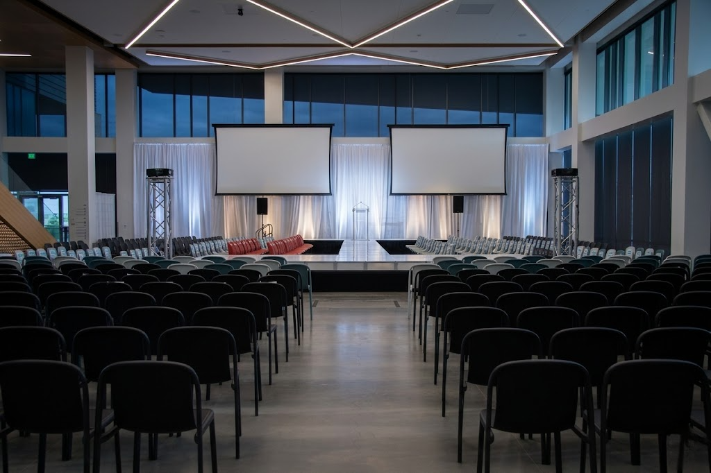 Full-service pipe and drape installation with event lighting by In The Event Salt Lake City Utah