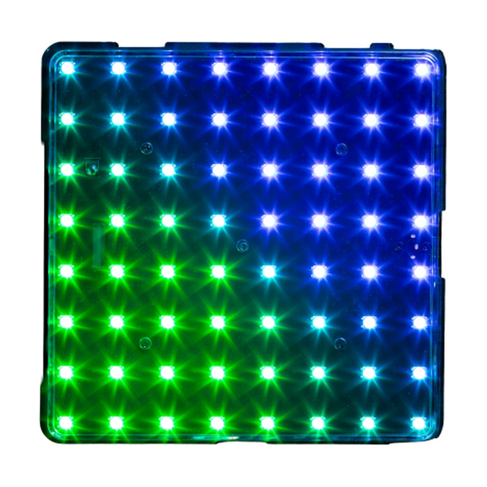 Square Nexus Square LED panel lit in blue and green pixels
